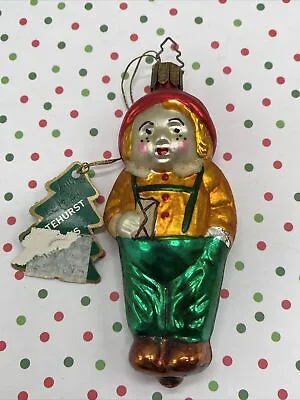 NOS Vintage Whitehurst Imports Glass Christmas Ornament Letter Carrier~Czech • $12.50