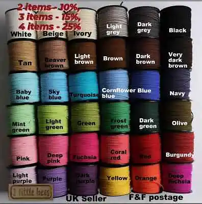 Flat Faux Suede Leather Cord String  Velvet Craft Thong Jewellery 42 Colours UK • £6