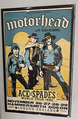 Motorhead 1980 Ace Of Spades Tour London Concert Poster 11 X 17 Framed • $21.99