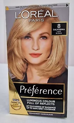 L'Oreal Preference 8 California Light Blonde Permanent Hair Colour • £4