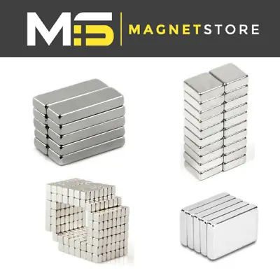 £5.60 • Buy Big & Small Super Strong Block Bar Neodymium Magnet 2mm 4mm 5mm 6mm 8mm 10mm