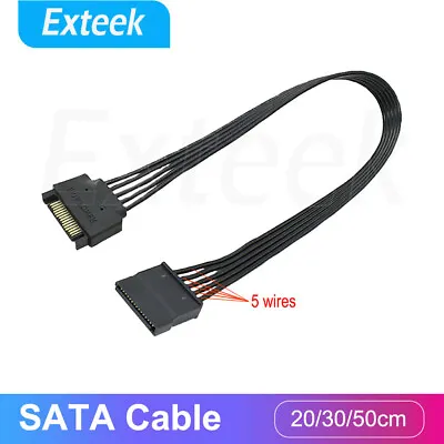 $7.95 • Buy 15 Pin SATA Power Extension Male To Female Extender Cable For HDD Hard Drive