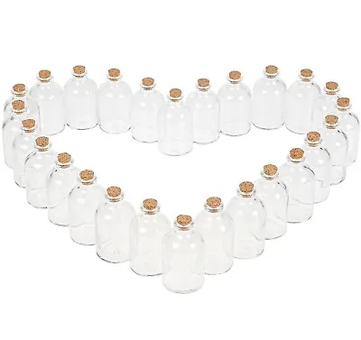 DIY Wedding Favours - 50ml Empty Glass Bottles With Cork - Mini Miniature Bottle • £21.99