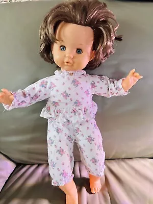 Vintage Famosa Made In Spain Blonde Hair Blue Sleep Eyes Doll With Cloth Body 92 • $14.60