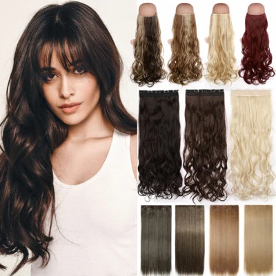 $3.63 • Buy CLEARANCE One Piece REAL THICK Clip In Hair Extensions Full Head Long As Human H