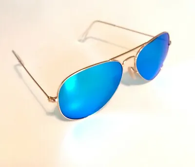 £50 • Buy Ray-Ban Sunglasses Aviator Gold/ Blue Mirror, Iconic 58mm RB3025 112/17 Rrp£156!