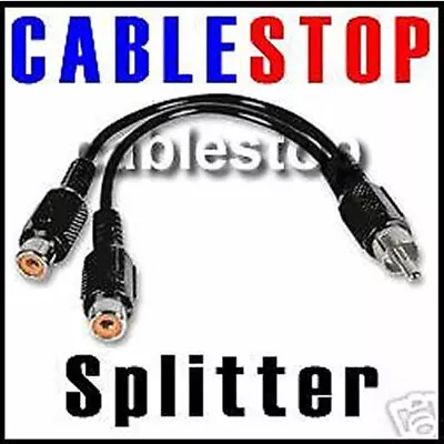 RCA PHONO SPLITTER CABLE LEAD 2 X FEMALE TO 1 X MALE • £0.99