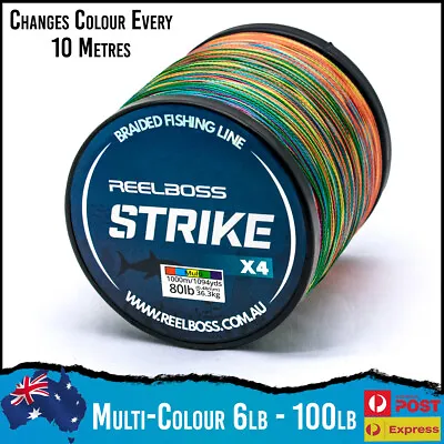 Multi Braid Fishing Line 6 8 10 15 20 30 40 50lb 65lb 80lb 100lb 300m 500m 1000m • $10.95