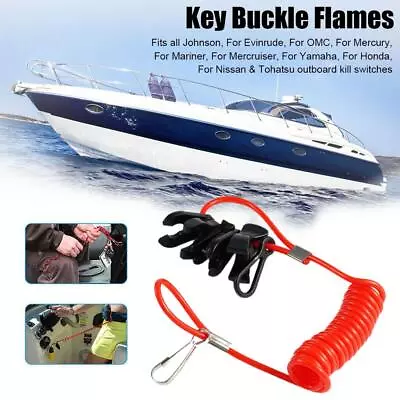 Boat Kill Engine Stop Switch Safety Lanyard Clip For YAMAHA 5 Outboard M9W9 • $7.81