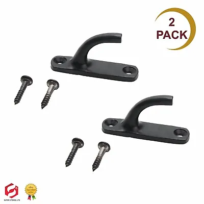 BLACK MODERN TIE BACK HOOK 45mm Metal Curtain/Blind Rope/Cord/Tassel Holdback • £3.49