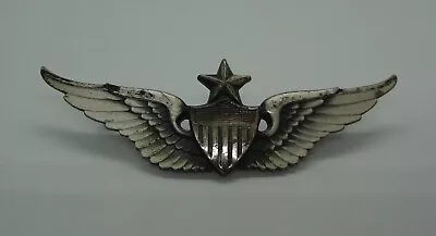 Vintage U.s. Aviator Wings & Star 1/20 Silver Filled Pin Krew G-i 2.5  • $9.99