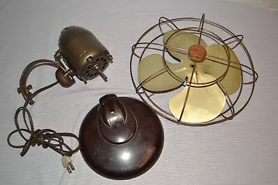 Vtg 1940s GE Bakelite Base Oscillating Fan Four Blades Cage Motor PARTS/REPAIR • $29.99