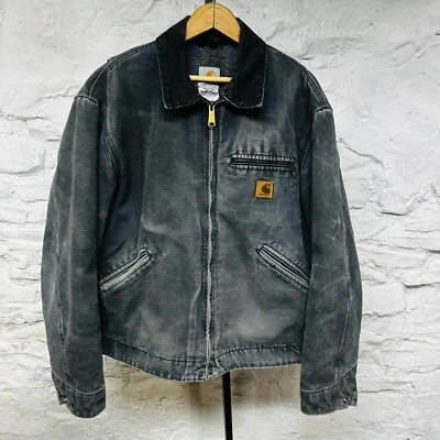 $287.95 • Buy Vintage Carhartt J97 PTL Detroit Jacket Blanket Lined Gray Faded Black Distress
