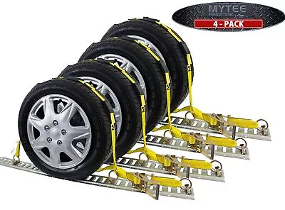 (4 Pack) Over The Tire Wheel Strap W/ E-Track Fittings 2  X 10' WLL 3333 Lbs • $99.99