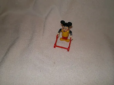 Mickey Mouse W/Scooter Vintage Tiny Plastic Walt Disney Productions • £7.78