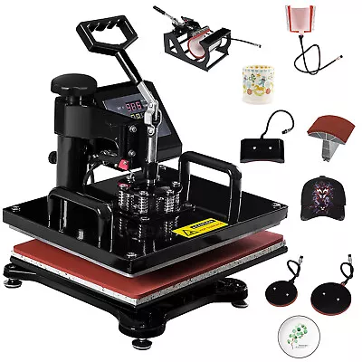 6 In 1 Heat Press Machine Digital Transfer Sublimation T-Shirt Mug Hat Plate • $179.99