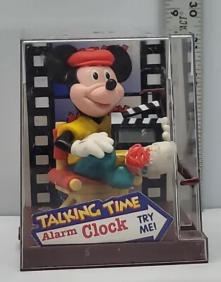 1991 Disney Sounds Fun Mickey Mouse Talking Time Director Alarm Clock • $38.57