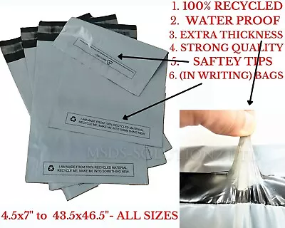 £224.99 • Buy Strong Grey Self Seal Poly Postal Mailing Bags Quality Plastic Postage Mailers//
