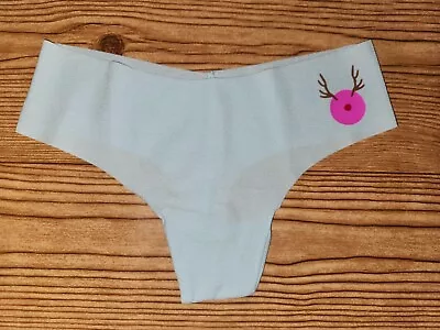 Victoria's Secret PINK No Show Thong Panties Holiday Size Small Color Light Blue • $13.43