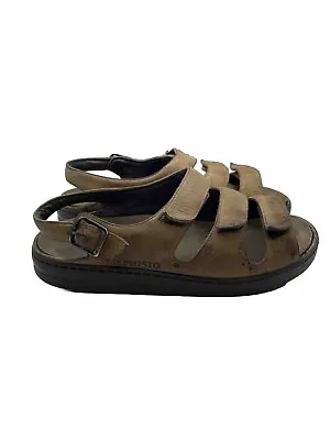 MEPHISTO MOBILS Men’s Brown Suede Three Strap Air Relax Sandals Size 46 US 12 • $39.99