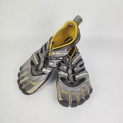 Vibram Five Fingers Minimalist Shoes Gray Yellow Biklia 4302 Men US 10 EU 43 • $38