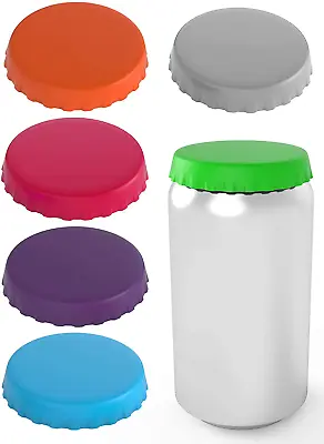 $14 • Buy Silicone Soda Can Lids 6 Pack – Shield Your Coke, Beer, And Pop Cans From Fli.