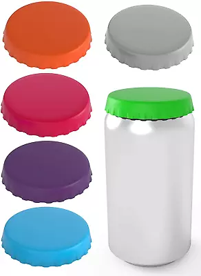 $14 • Buy Silicone Soda Can Lids 6 Pack – Shield Your Coke, Beer, And Pop Cans From Fli.