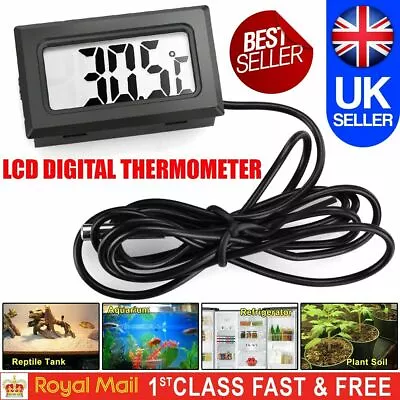 £2.92 • Buy Digital LCD Aquarium Probe Fish Tank Reptile Fridge Room Temperature Thermometer