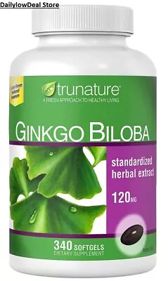 TruNature Ginkgo Biloba 120MG - 340 Softgels Supports Memory • $21.90