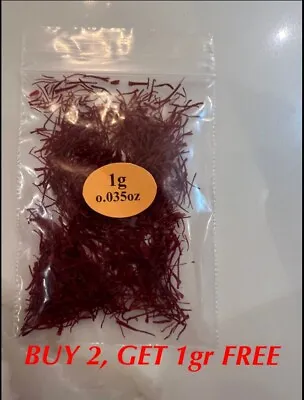 Saffron Spice 1gr Buy 2 Get 1gr Extra For Free  Full Refund If Not Happy • £4.49