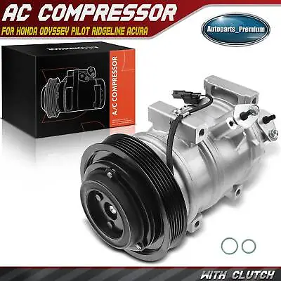 AC Compressor W/Clutch For Honda Odyssey 08-17 Pilot Ridgeline Acura MDX 10SR17C • $123.99