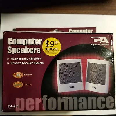 Cyber Acoustics Computer Speakers CA-2.2 Top Performance New In Box; 2 Speakers • $12.99