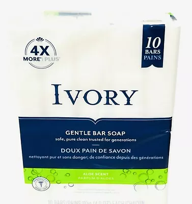 Ivory Gentle Bar Soap Aloe Scent 10 Bars 39.8 Oz • $10.44
