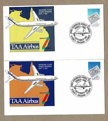 Australia 1981 TAA Airbus First Flight Cover FFC Sydney Brisbane Stamp Varieties • $10