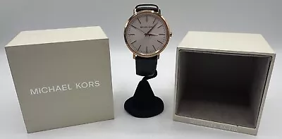 Michael Kors MK-2472 Jaryn Black / Rose Gold Ladies Watch In Box *Pre-owned • $49.99