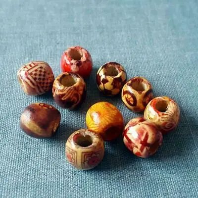 100pcs Wooden Beads Large Hole Mixed For Macrame Jewelry Making Crafts  FAST • $2.11