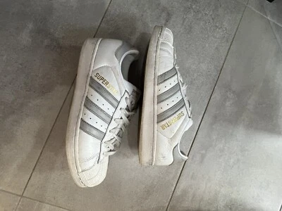 $18 • Buy Size 9 - Adidas Superstar White Grey Stripe