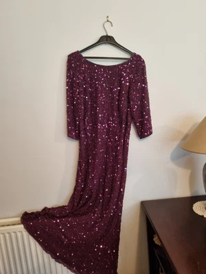 £10 • Buy Stunning Beaded Purple Evening/occasion Floor Length Dress Size 16 By Berketex. 