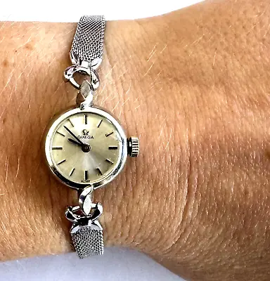 Vintage Classy Omega 484 Silver Tone 14K G.F. B&A Mechanical Ladies Watch Runs • $129.99