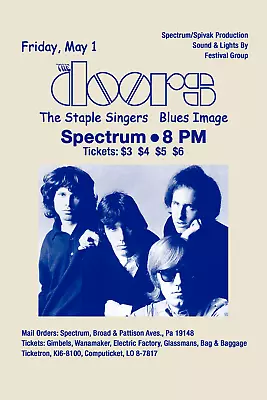$14.99 • Buy The Doors 1970 Concert Poster Philadelphia Spectrum
