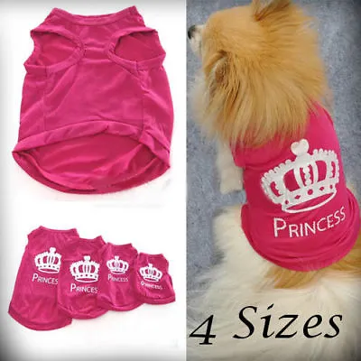 £3.69 • Buy Pet Dog Cat Cute Princess T-shirt Clothes Vest Coat Puppy Costumes Outfit
