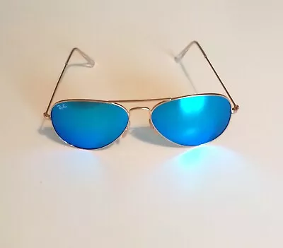£21 • Buy Ray-Ban Sunglasses Blue Flash Aviator Mirror 58mm Gold RB3025 112/17 £156 ICONS!