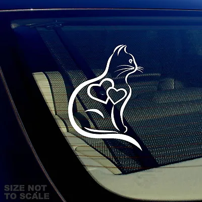 Cat Heart Vinyl Decal Sticker Car Window Bumper Kitten Adopt Paw Love Pet 4  • $4.99