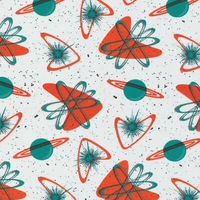 Cloud 9 Blast Off Atomic Fabric- Certified Organic Mid Century Modern 227343 • $13.50