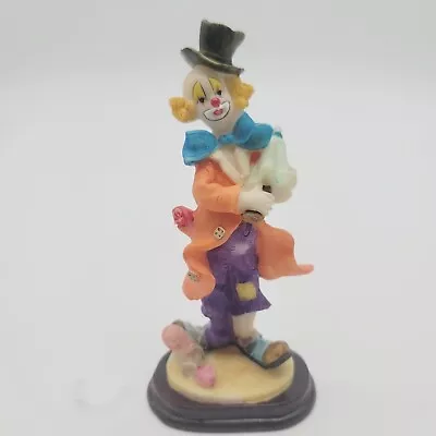 Vintage K's Collection Clown Figurine Holding Umbrella 6  Tall Top Hat Orange • $18.80