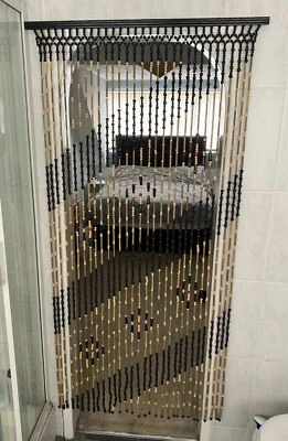 £29.95 • Buy Wood Bead Curtain For Doors 1970s Vintage Tassel Style Wooden Beaded Door Screen