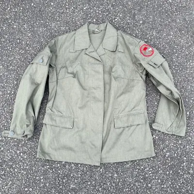 East German Army Surplus Woman's Green Field Jacket Uniform Tunic With Badge • $31.58