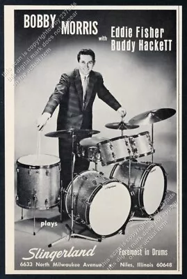 1967 Bobby Morris Photo Slingerland Drums Drum Set Kit Vintage Print Ad • $9.99