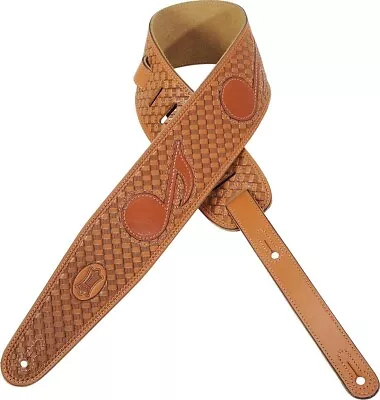 Levy's Leather Tooled Guitar Strap W/Music Notes • $82.50