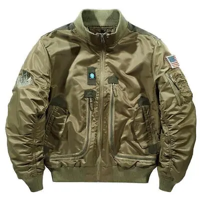 Mens Flight Air Force Pilot Flying Army Military Outwear Bomber MA-1 Jacket Coat • $40.81
